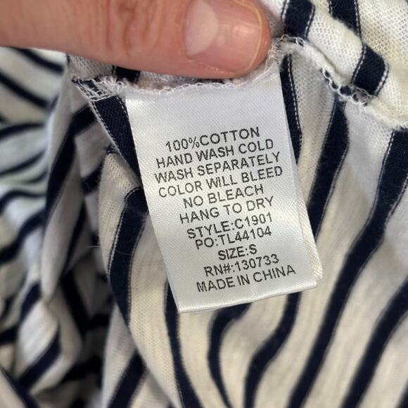 UMGEE Top Womens Small Blue White Striped Tunic Nautical Boat‎ Sailing Jersey - Picture 10 of 10